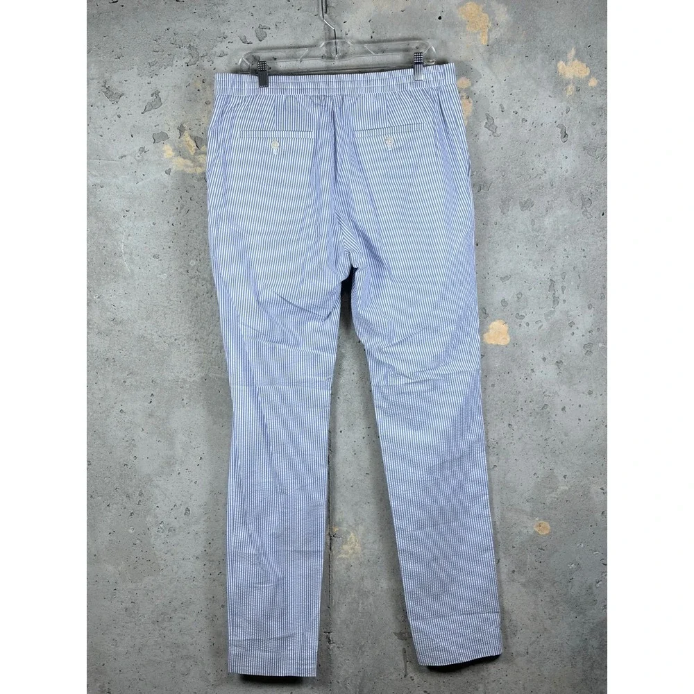 Polo Ralph Lauren Seersucker Pants Mens 36x34 Blue White Striped Skinny Leg Golf